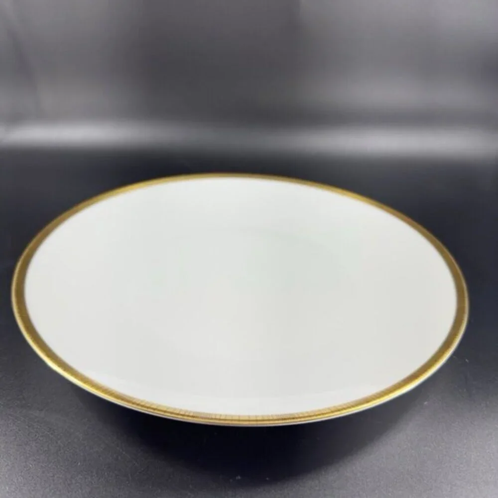 VTG Rosenthal Germany 3680 White Gold Band Black Lines Dish Plate 9.75Inch Set 4